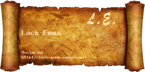 Lack Emma névjegykártya